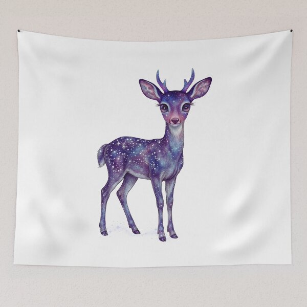 Item preview, Cosmic Doe Celestial Galaxy Forest Spirit Art designed and sold by MoonSoul Studio.
