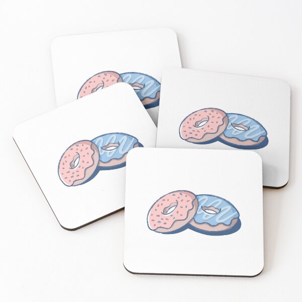 Item preview, Aesthetic Pink and Blue Donuts - Kawaii Pastel Dessert Illustration designed and sold by morimist.