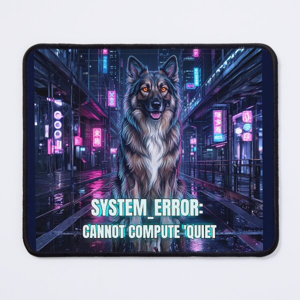 Item preview, Neon German Shepherd Chaos - Cyberpunk Dog Art designed and sold by C360 Studio.