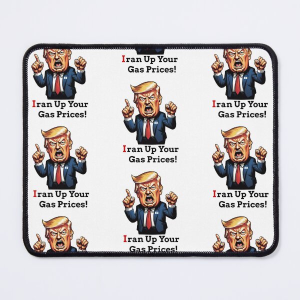 Item preview, Iran Up Your Gas Prices! Cartoon Trump (Pointing Left) designed and sold by SangeDesigns.