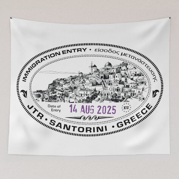 Item preview, Passport Stamp - Santorini, Greece designed and sold by travelwitheric.