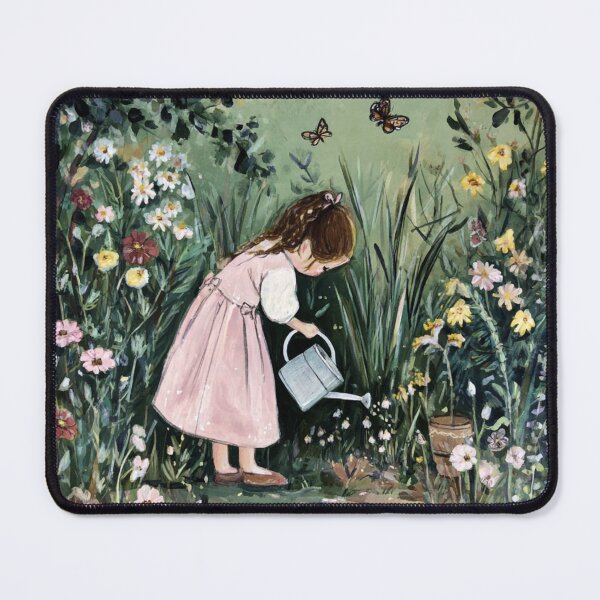 Item preview, Little Gardener Watering Flowers Whimsical Nature Art for Kids & Nursery Decor designed and sold by myfavoritesm4.