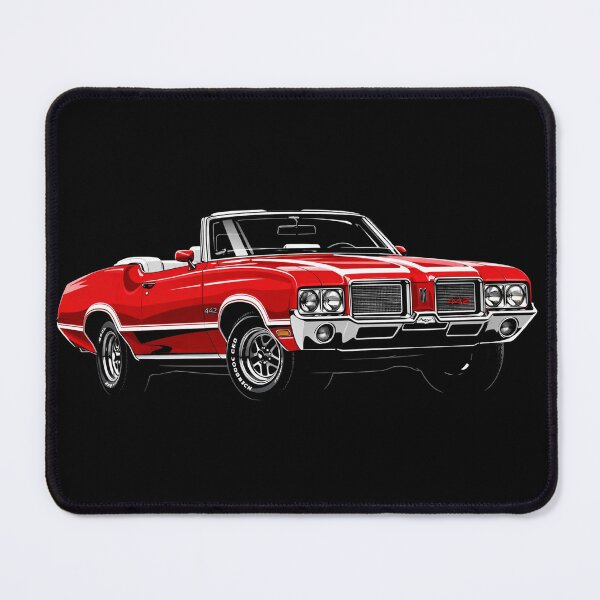 Item preview, 1971 Oldsmobile Cutlass 442 Convertible – Classic Red Muscle Car Illustration designed and sold by Stinky Lincy's Apparel Company.