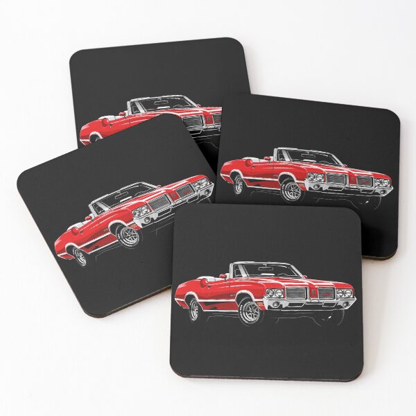Item preview, 1971 Oldsmobile Cutlass 442 Convertible – Classic Red Muscle Car Illustration designed and sold by Stinky Lincy's Apparel Company.