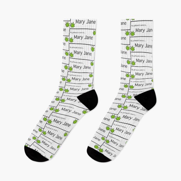 Item preview, My girlfriend’s name is Mary Jane pot leaf cannabis sticker getting high humor Mary Jane  marijuana designed and sold by OneCatShop.