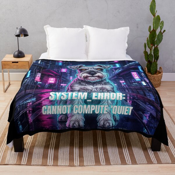 Item preview, System Error Cannot Compute Quiet - Funny Neon Schnauzer Cyberpunk Art designed and sold by C360 Studio.