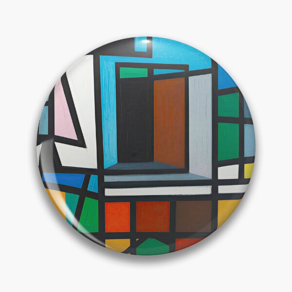 Artikelvorschau, Bauhaus Pattern in Blue Yellow Coral Retro Grid Art entworfen und verkauft von Timegraf.