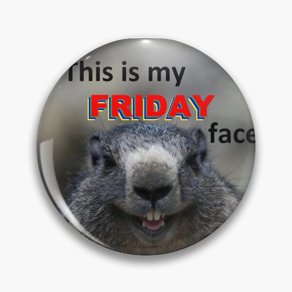 Item preview, This Is My Friday Face — Happy Marmot Funny Wildlife Meme designed and sold by AnotherMarmot.