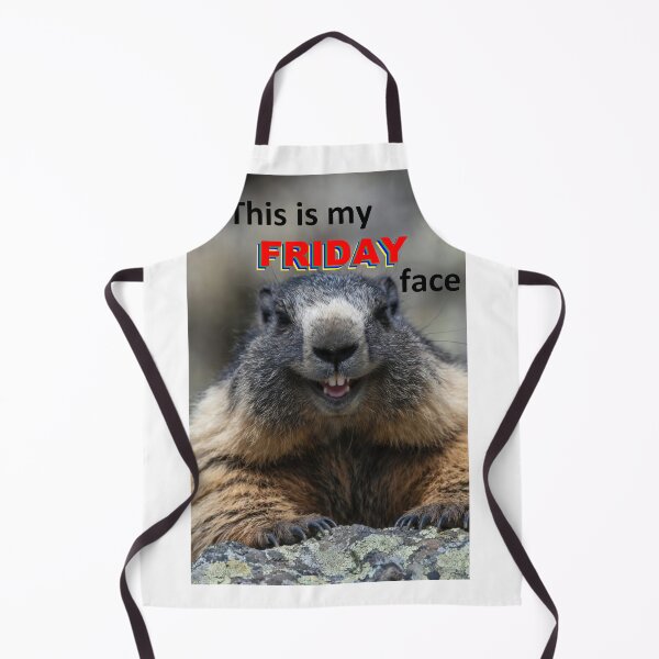 Item preview, This Is My Friday Face — Happy Marmot Funny Wildlife Meme designed and sold by AnotherMarmot.