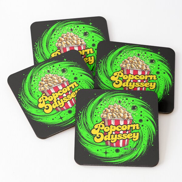 Aperçu de l'œuvre Logo Popcorn Odyssey Retro Cinema Vortex créée et vendue par Popcorn Odyssey.