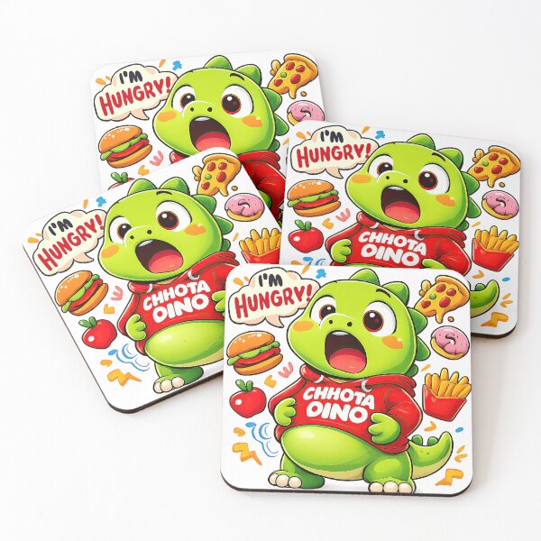 Item preview, Chhota Dino I’m Hungry – Cute Dinosaur Food Lover Illustration designed and sold by MeeraArts&Crafts.