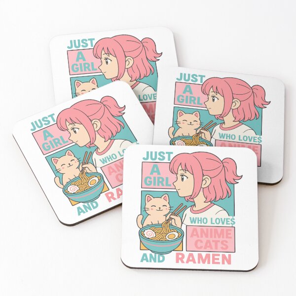 Item preview, Anime girl who loves cats and ramen designed and sold by TimesTwoAngela.