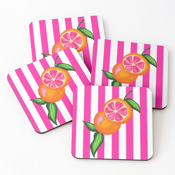 Item preview, Vibrant orange with pink stripes designed and sold by joleyjl.