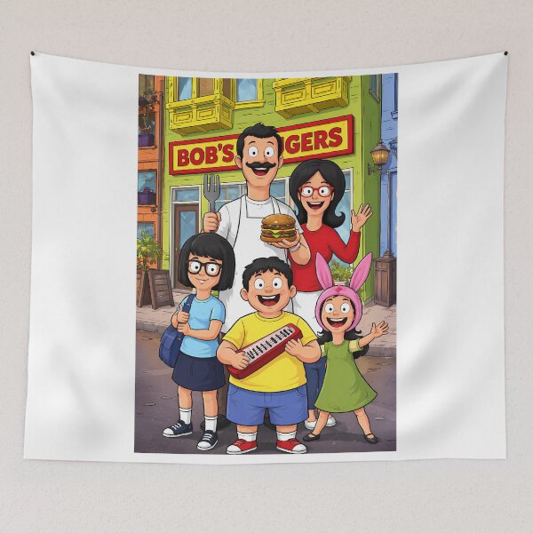 Item preview, Bob's Burgers Family Fun Cartoon Portrait Art designed and sold by ascendzero.
