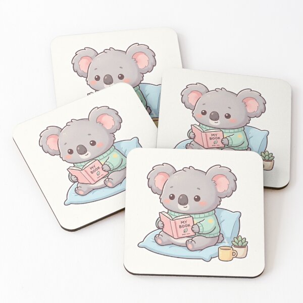Item preview, Cute Cozy Koala Reading Book – Kawaii Animal Illustration designed and sold by soletstudio.