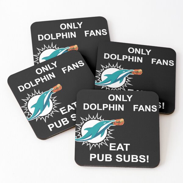 Item preview, ONLY DOLPHIN FANS EAT Pub Subs Black Background, ONLY DOLPHIN FANS EAT Publix Subs Black Background designed and sold by OneCatShop.