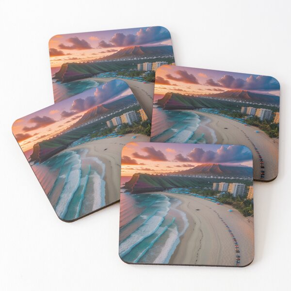Item preview, Tropical Beach Sunset with Mountain Coastal Views designed and sold by CASASIS_MERCH.