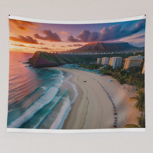 Item preview, Tropical Beach Sunset with Mountain Coastal Views designed and sold by CASASIS_MERCH.