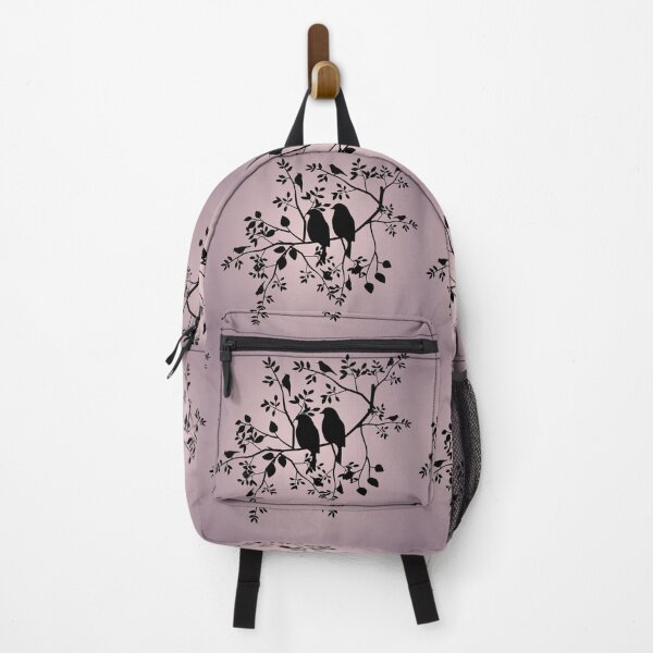 Item preview, Romantic Birds Silhouette on Branch – Dark Pink to Grey Gradient Aesthetic Love Design designed and sold by Daily Mood Studio.