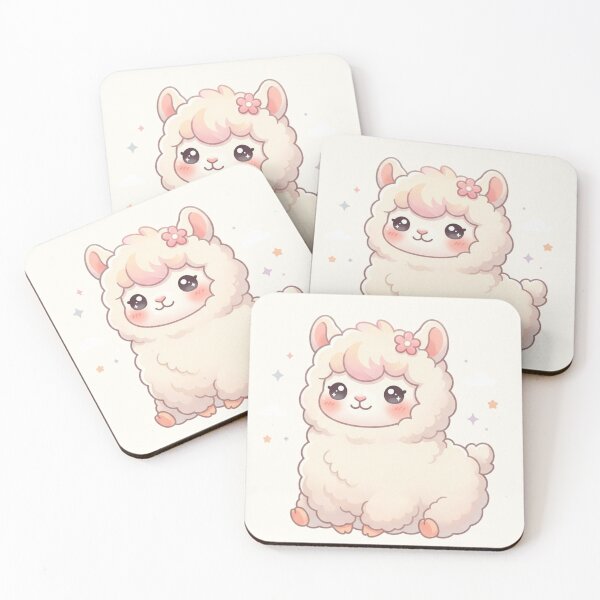 Item preview, Kawaii Pastel Alpaca – Cute Fluffy Cartoon Animal designed and sold by soletstudio.