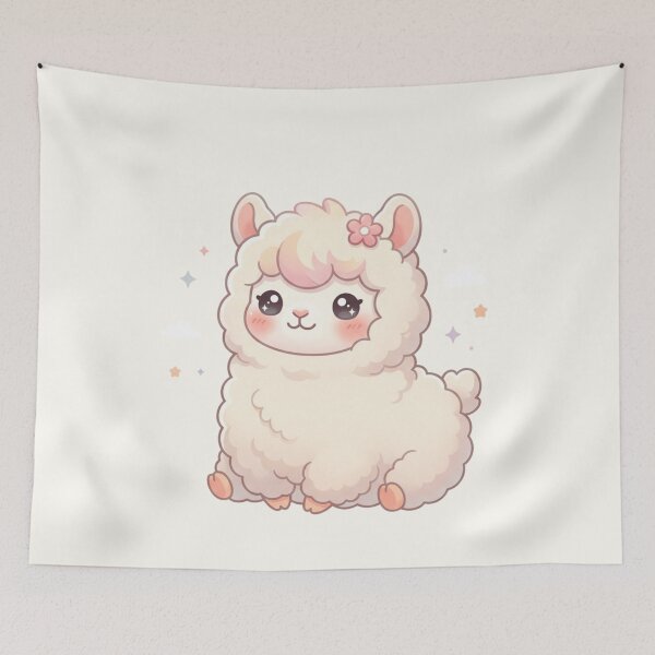 Item preview, Kawaii Pastel Alpaca – Cute Fluffy Cartoon Animal designed and sold by soletstudio.