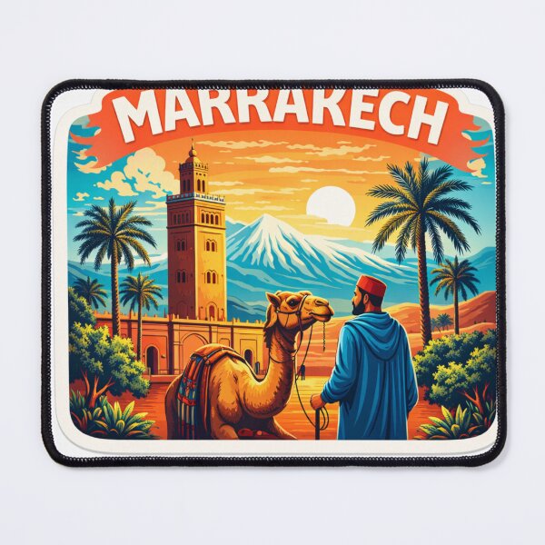 Item preview, Marrakech Sunset Medina Travel Sticker designed and sold by MyDesignNest1.