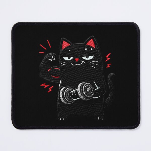 Item preview, Gym Flex black Cat Embroidery Patch Style | Funny Alpha Workout Cat | Cute Fitness Aesthetic Design designed and sold by ColorSplash123.