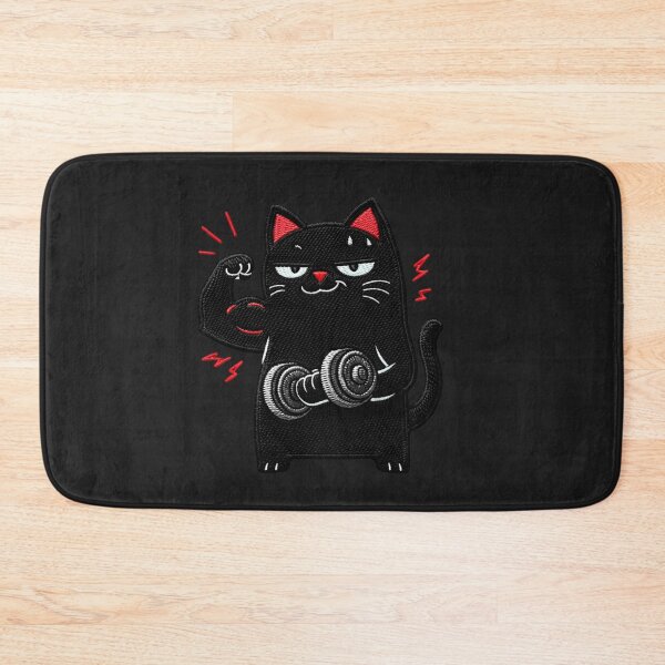 Item preview, Gym Flex black Cat Embroidery Patch Style | Funny Alpha Workout Cat | Cute Fitness Aesthetic Design designed and sold by ColorSplash123.