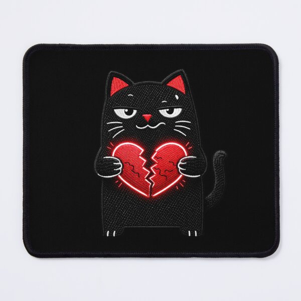 Item preview, Broken Heart black Cat Embroidery Design | Toxic Love Cute black Cat | Funny Relationship Aesthetic designed and sold by ColorSplash123.