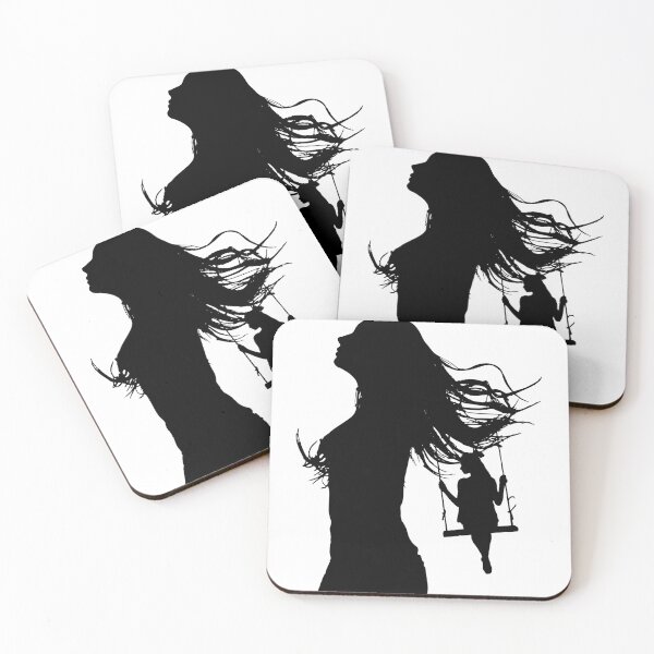 Item preview, Woman Silhouette with Girl on a Swing Art designed and sold by AuraLoft.