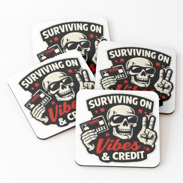 Item preview, Surviving on Vibes & Credit Sticker – Funny Cost of Living Meme Decal designed and sold by Inked Legacy.