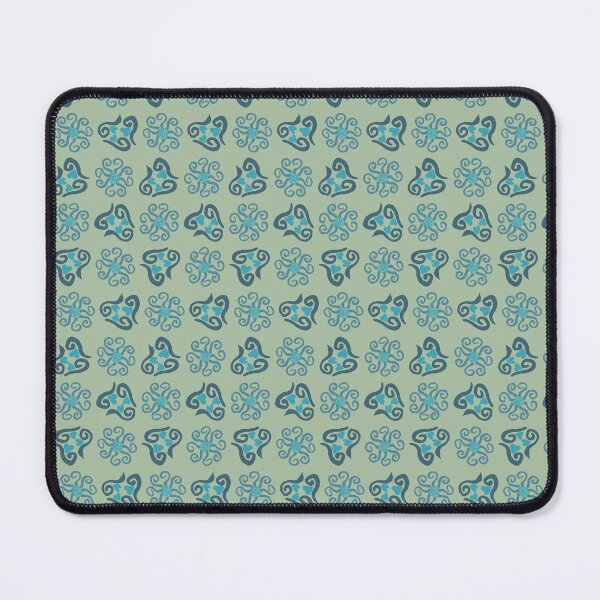 Item preview, Swirls and Hearts Blues on Light Green designed and sold by Digitalmyth's Designs.