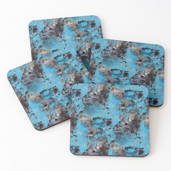 Item preview, Rustic Textured Gunge Abstract in Blue designed and sold by Artistestella.