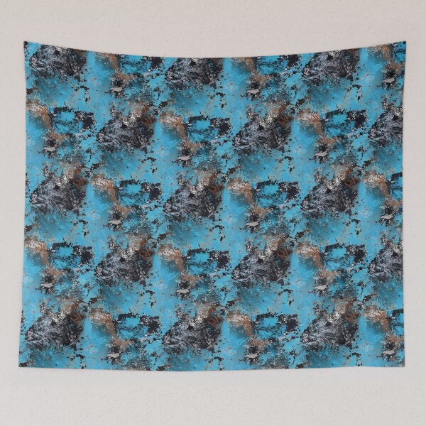 Item preview, Rustic Textured Gunge Abstract in Blue designed and sold by Artistestella.