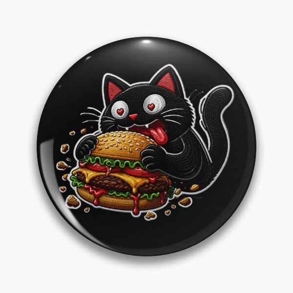 Item preview, Burger Attack black Cat | Funny Food Binge Design designed and sold by ColorSplash123.