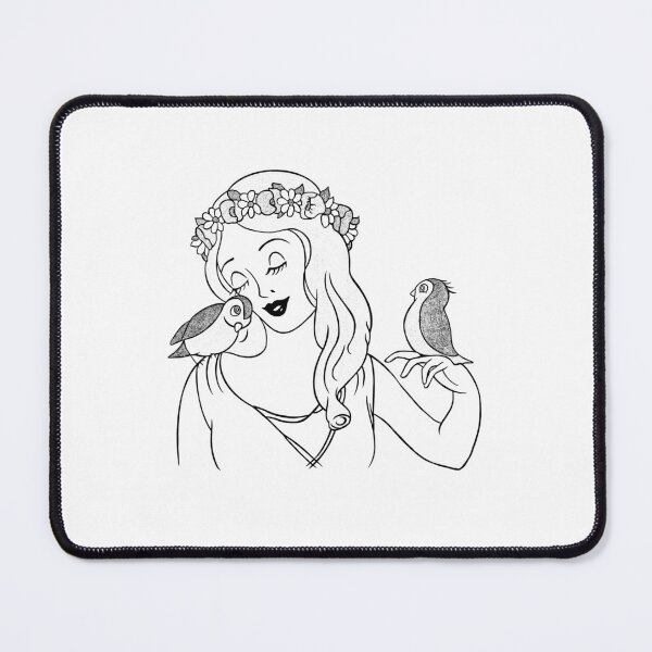 Item preview, Persephone · Goddess of Spring · Black and White Illustration · Greek Mythology Anime · Floral Art Print designed and sold by Atropa Parcae.