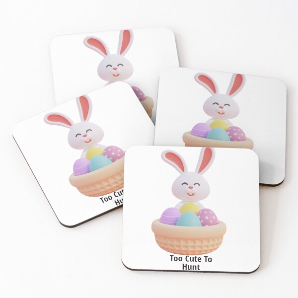 Item preview, Too Cute To Hunt Easter Bunny with Eggs Basket designed and sold by CozyMomDesigns.