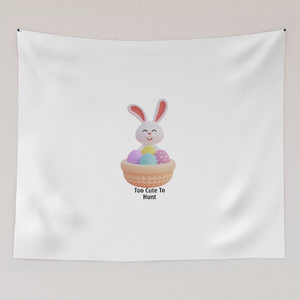 Item preview, Too Cute To Hunt Easter Bunny with Eggs Basket designed and sold by CozyMomDesigns.