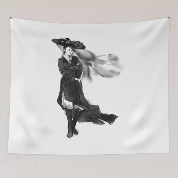 Item preview, Traditional Warrior in the Wind Ink Art designed and sold by AuraLoft.