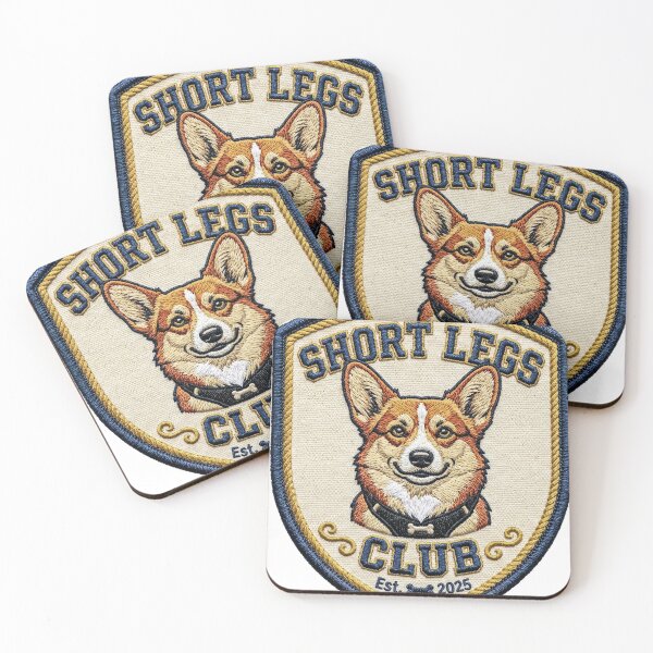 Item preview, Short Legs Club – Vintage Embroidered Crest T-Shirt, Short Leg Dogs (Corgi) designed and sold by Golden Chaos.