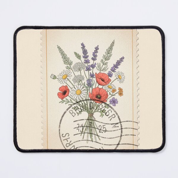 Item preview, Bucket of flowers Vintage Postage Stamp designed and sold by bloom-moon.