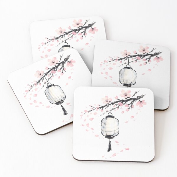 Item preview, Daylight Cherry Blossom Lantern – Sumi-e Japanese Minimal Design designed and sold by maaameee.
