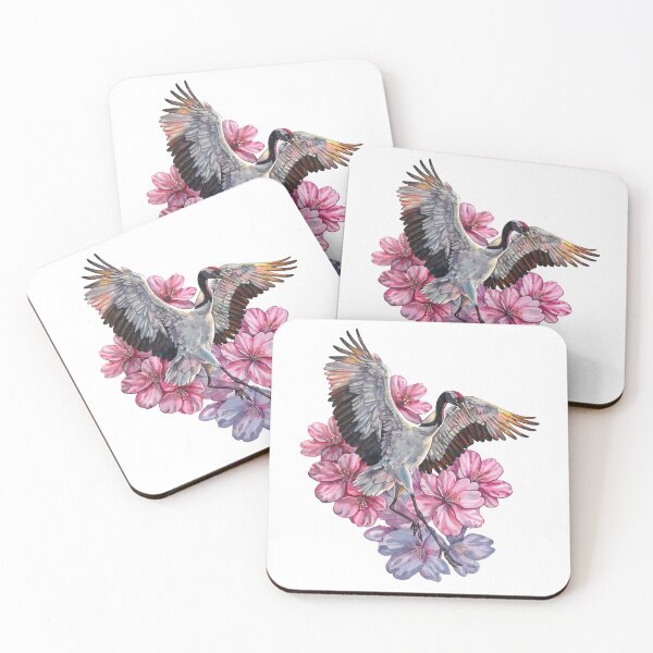 Item preview, Dancing Crane and Blossoms  designed and sold by Kelsey Worth.