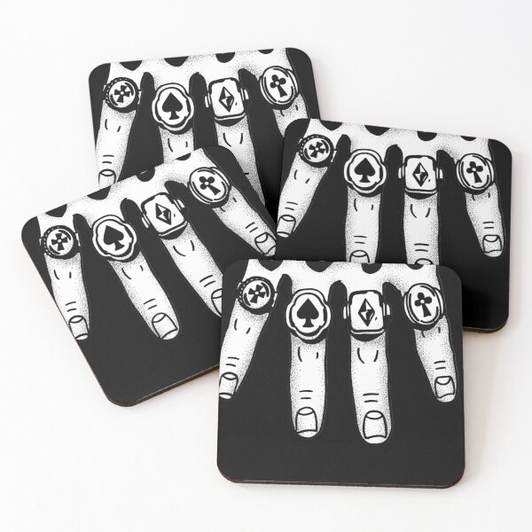 Item preview, Finger Rings with Playing Card Symbols Tattoo Art designed and sold by AuraLoft.