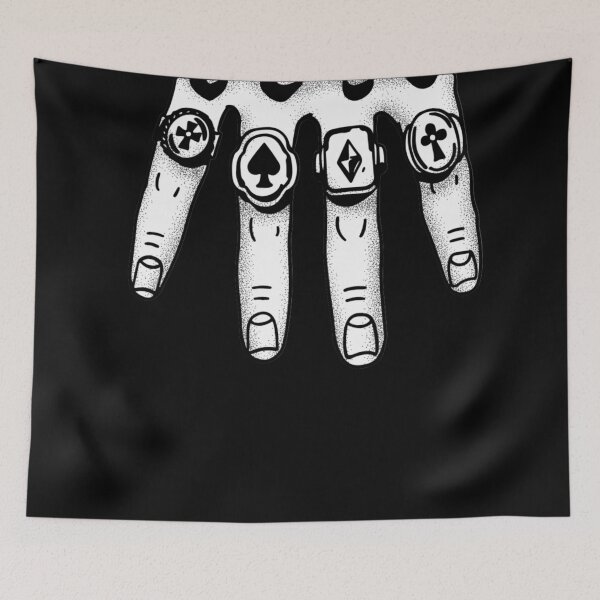 Item preview, Finger Rings with Playing Card Symbols Tattoo Art designed and sold by AuraLoft.