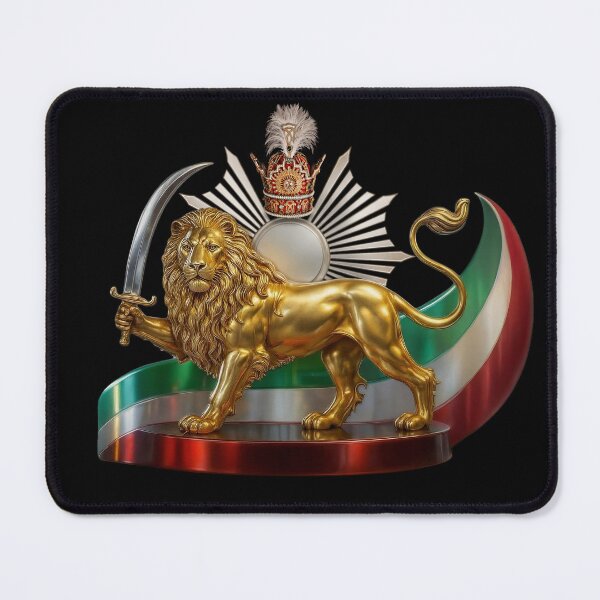 Item preview, Lion and Sun Persian 3D Emblem Sticker Sticker designed and sold by AI Art Cafe.