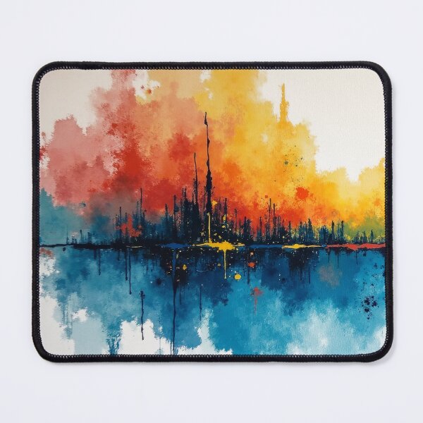 Item preview, Futuristic Urban City Colorful Abstract Splatter Digital Painting designed and sold by DEC02.