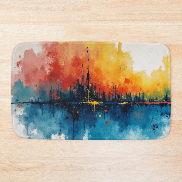 Item preview, Futuristic Urban City Colorful Abstract Splatter Digital Painting designed and sold by DEC02.