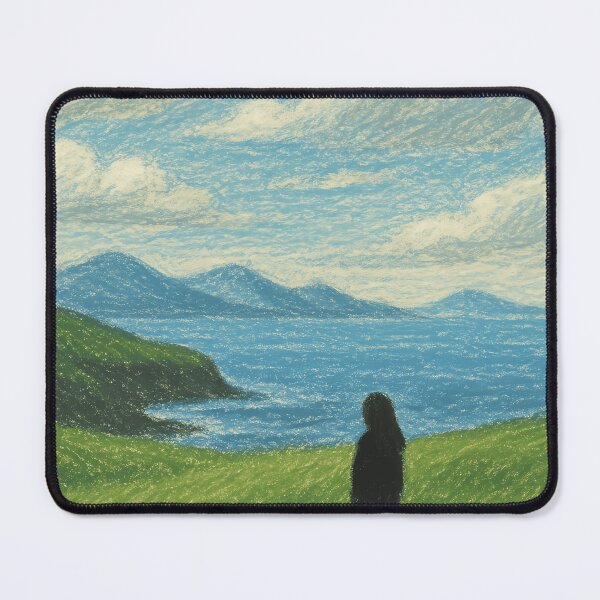 Item preview, Silent Horizon – Minimal Pastel Landscape with Solitary Figure designed and sold by VelvetBrandon.