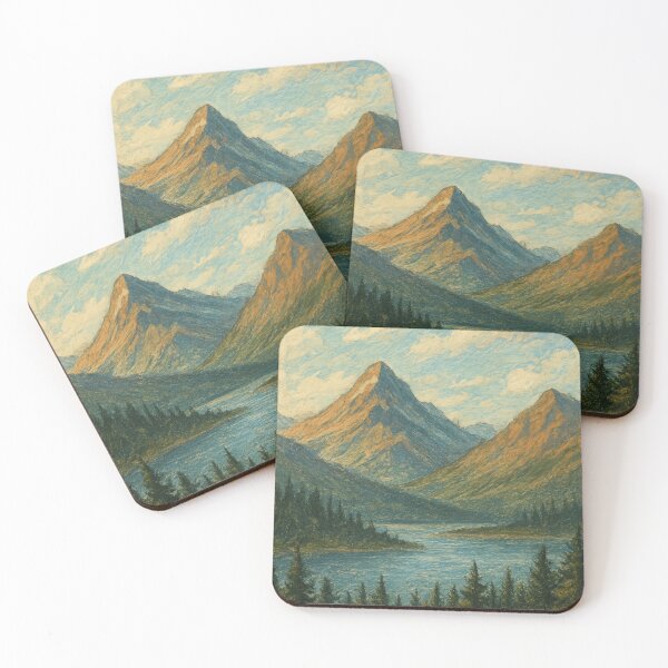 Item preview, Alpine Serenity – Vintage Mountain Landscape with Forest and Lake designed and sold by VelvetBrandon.